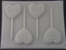 8515 Sweet 16 Heart Chocolate or Hard Candy Lollipop Mold